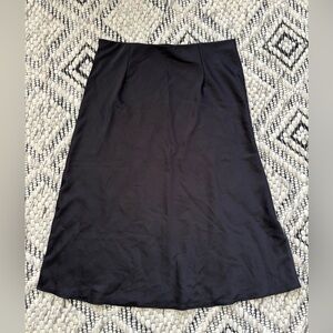 NWOT Black Satin Slip Skirt